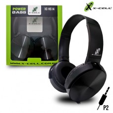 Headphone P2 Haste Ajustável Power Bass Drivers 40mm X-Cell XC-HS14 - Preto